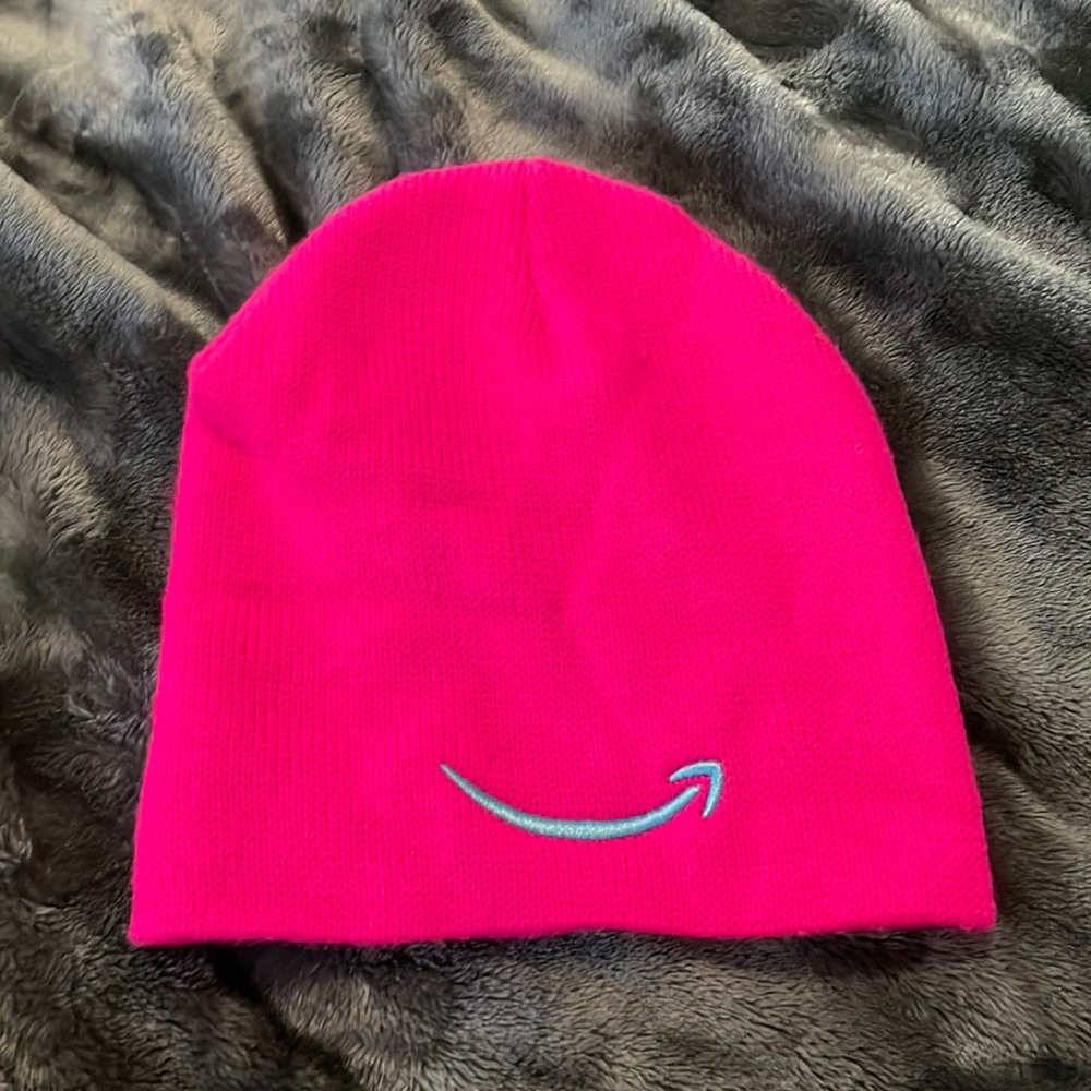 Amazon Beanie OSFM Pink with Blue embroidery